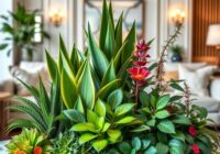 Kompozycje roślinne w salonie: jak łączyć różne gatunki i faktury dla harmonii wnętrza